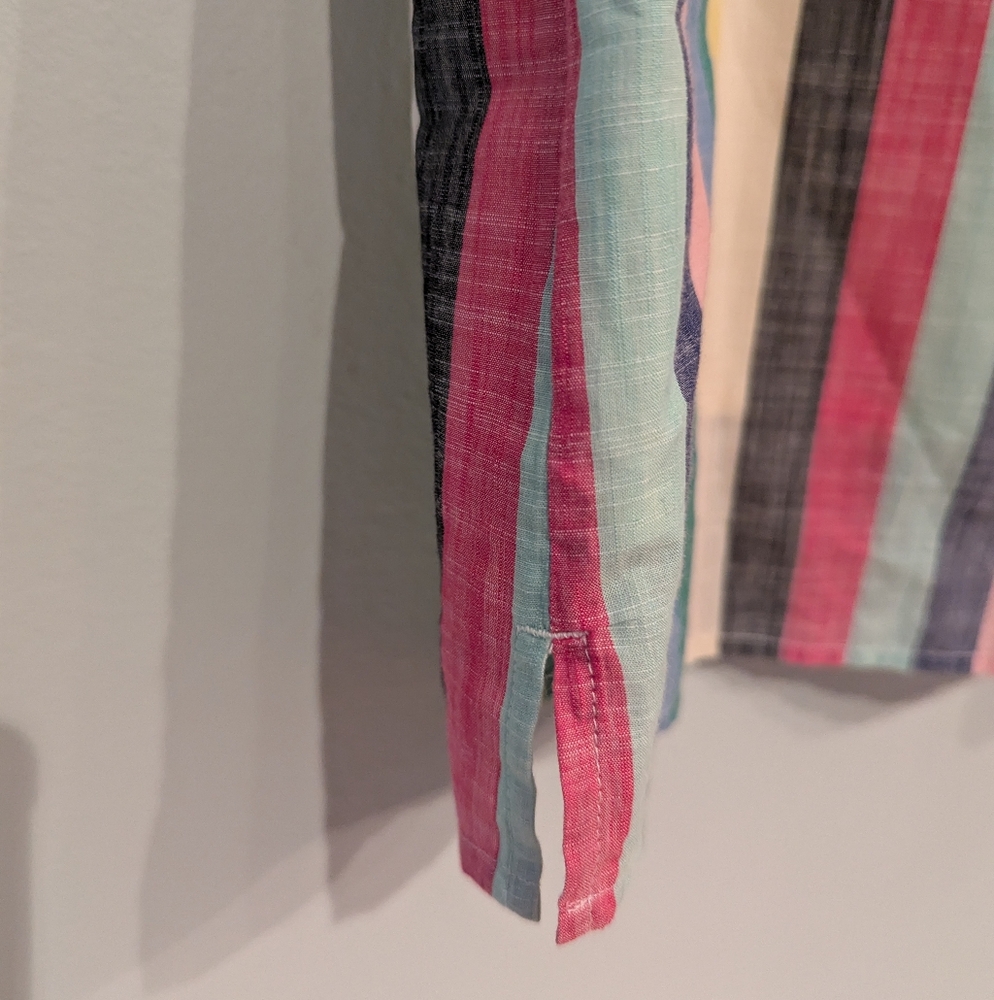 J.Crew Factory Size 6 Colorful Candy Stripe Off Shoulder Dress Cotton Short 160 - Picture 4 of 10
